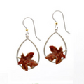 Open Tear w/Leaf Silver Forest Earrings