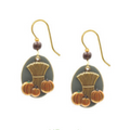 Sheaf Of Wheat & Pumpkin Silver Forest Earrings