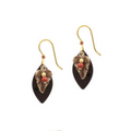 Leaf on Warm Football Silver Forest Earrings