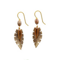 Edgy Leaf & Textured Center Silver Forest Earrings