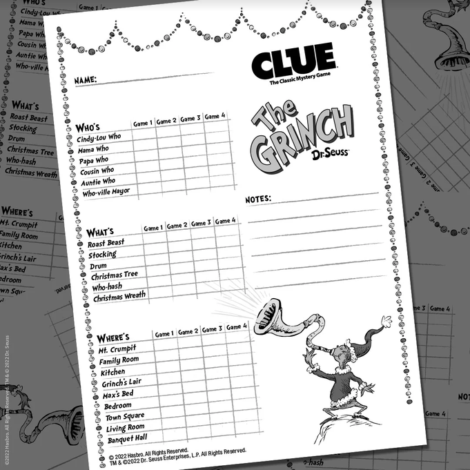 CLUE®: The Grinch Dr Seuss