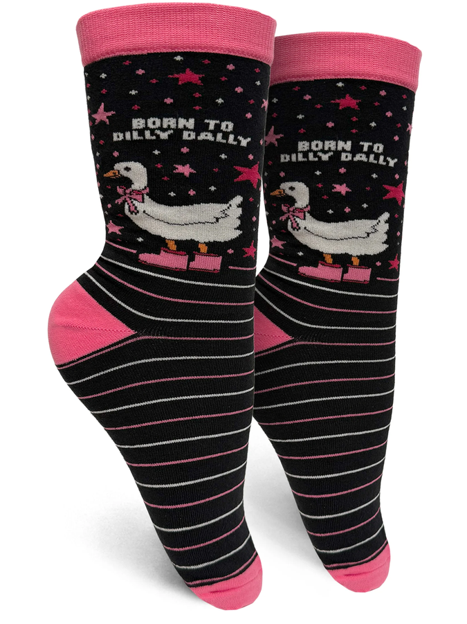 Born To Dilly Dally Womens Crew Socks