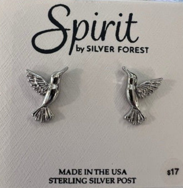 Spirit by Silver Forest Sculpted Hummingbird Earrings
