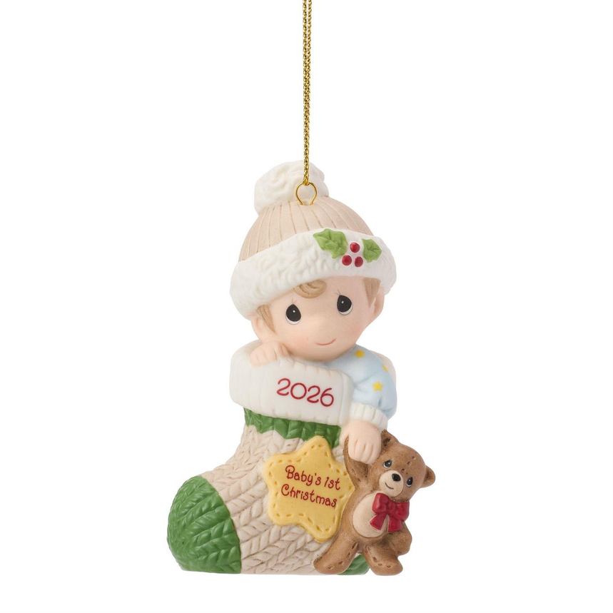 Baby's First Christmas 2026 Boy Dated Precious Moments Ornament