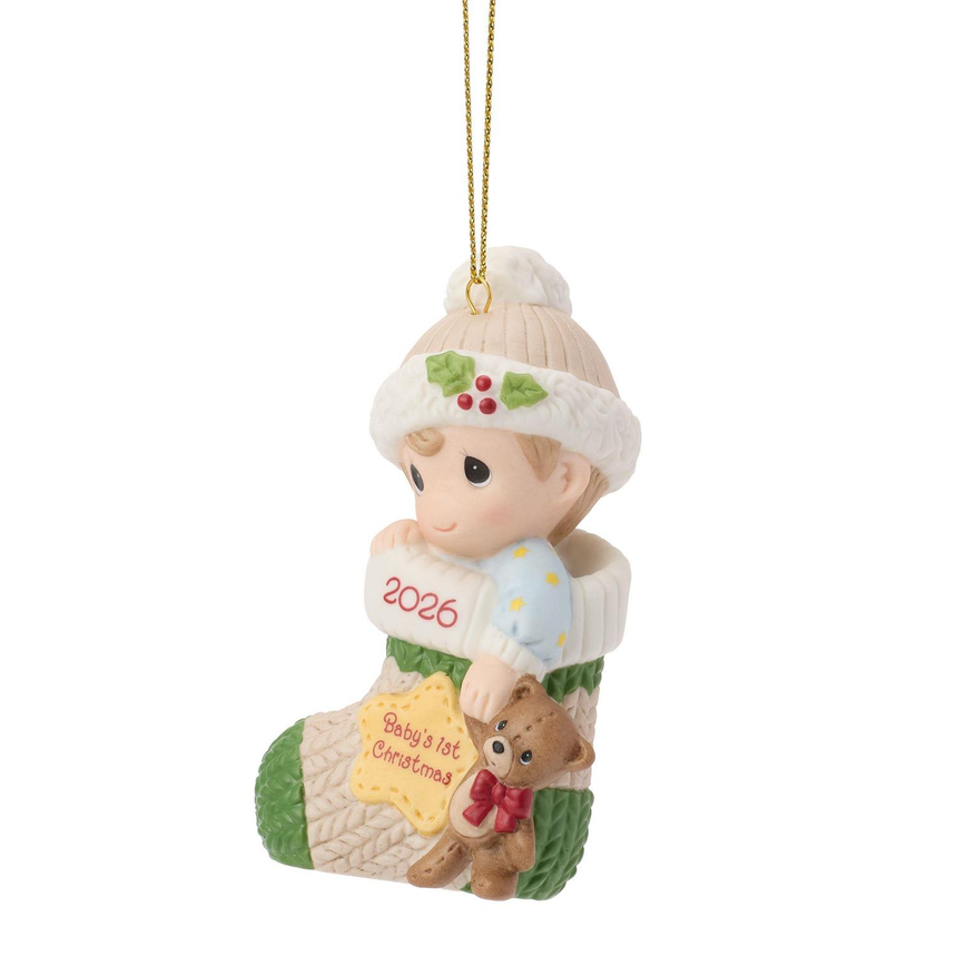 Baby's First Christmas 2026 Boy Dated Precious Moments Ornament