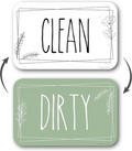 Clean Dirty Dishwasher Magnet - Green & White