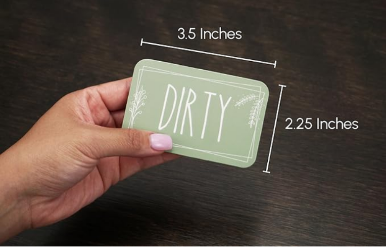 Clean Dirty Dishwasher Magnet - Green & White