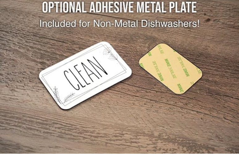 Clean Dirty Dishwasher Magnet - Green & White