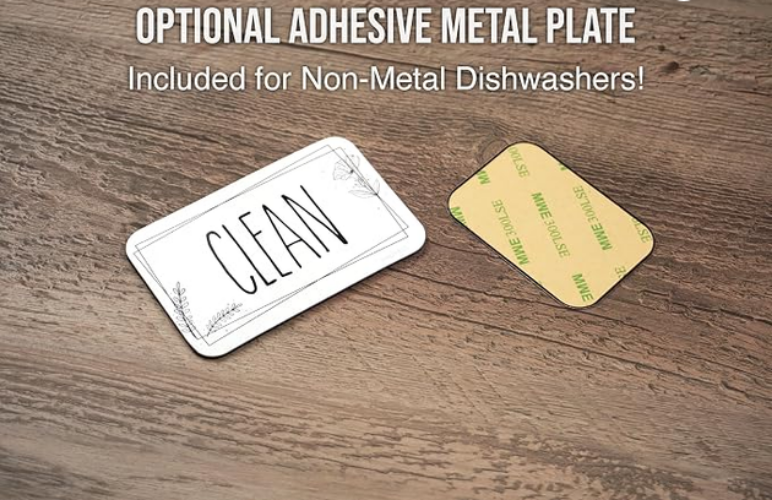 Clean Dirty Dishwasher Magnet - Green & White