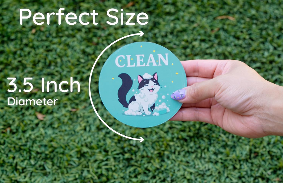 Clean Dirty Dishwasher Magnet - Cat
