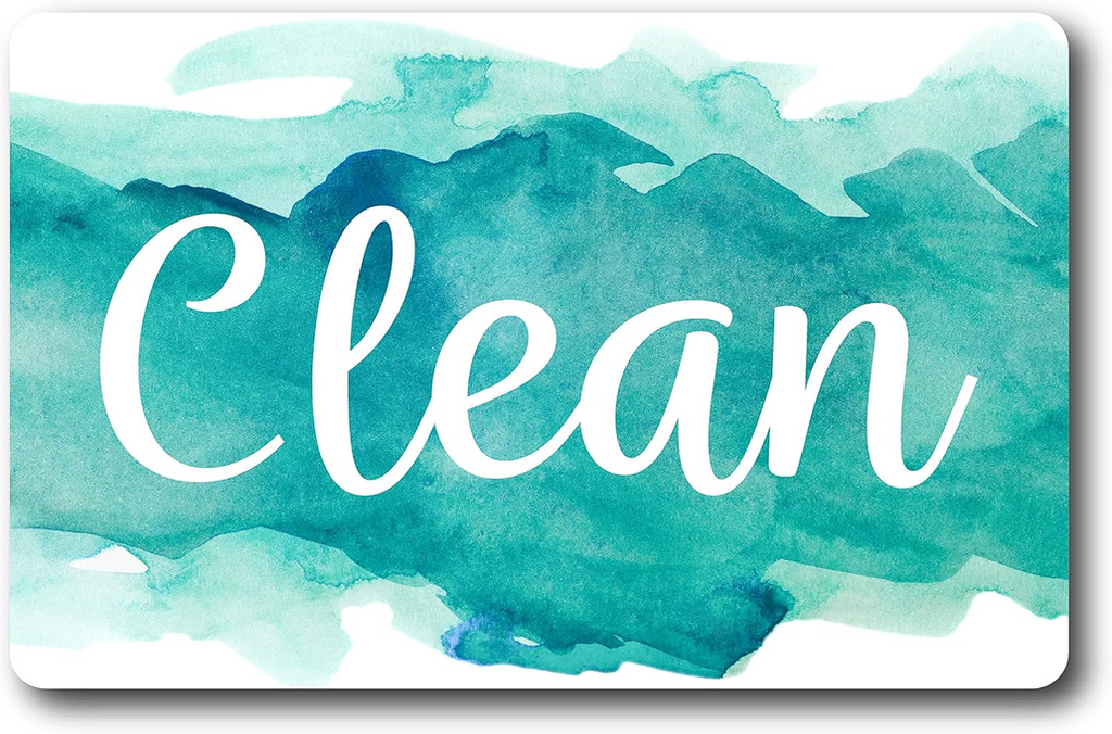 Clean Dirty Dishwasher Magnet - Aqua/Gray