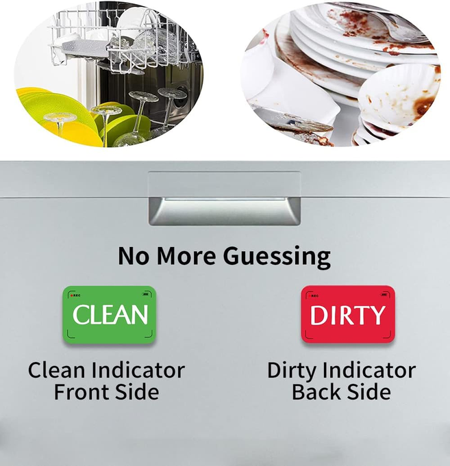 Clean Dirty Dishwasher Magnet - Red/Green