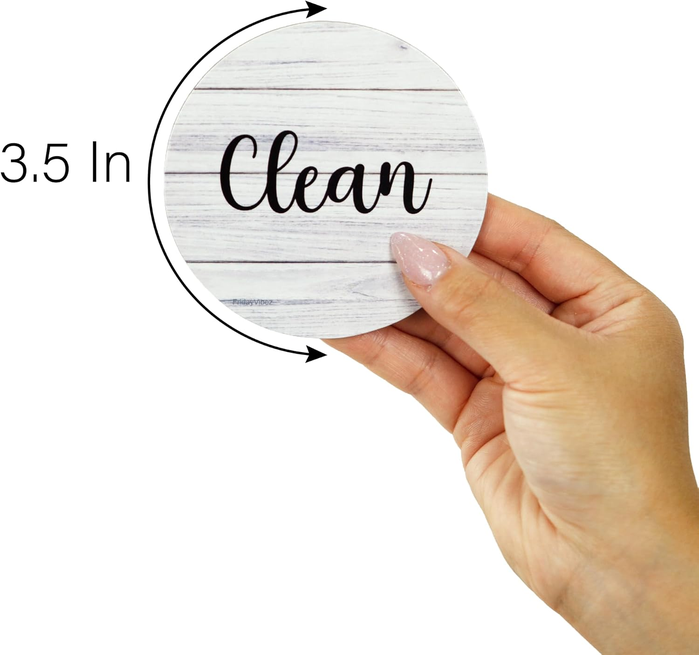 Clean Dirty Dishwater Magnet - Black & White