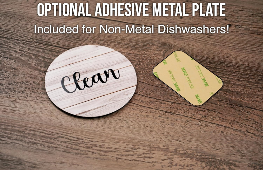 Clean Dirty Dishwater Magnet - Black & White