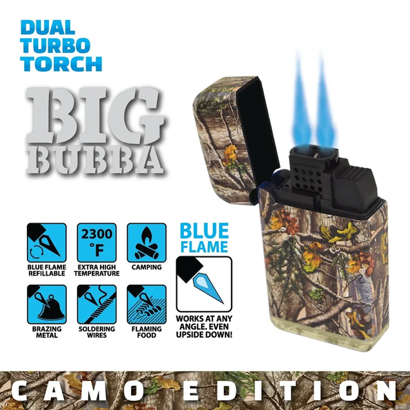 Camo Big Bubba Dual Torch Lighter