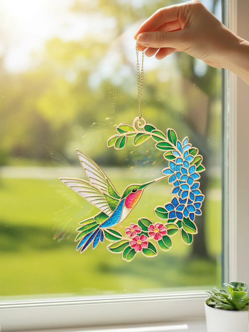 Hummingbird Oasis Suncatcher