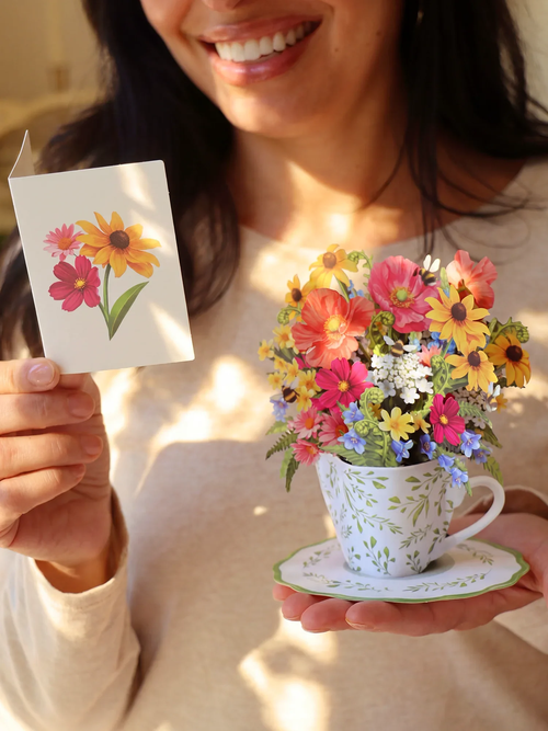 Mini Wildflower Teacup Pop-Up Bouquet