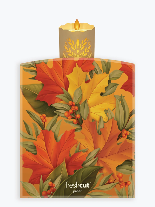Fall Candle FreshCut Paper Pop-Up Light-Up Holiday Decor