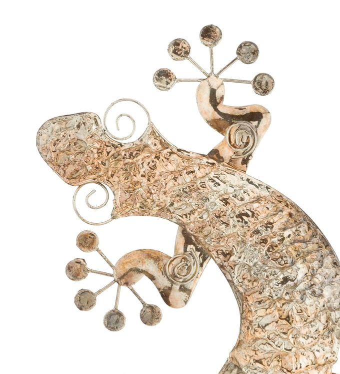 Gold Textured Gecko Wall Decor