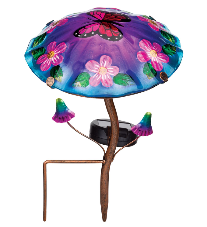 Butterfly Mushroom Solar Stake