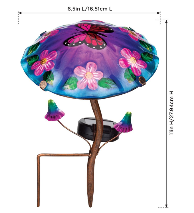 Butterfly Mushroom Solar Stake