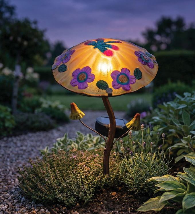 Dragonfly Mushroom Solar Stake