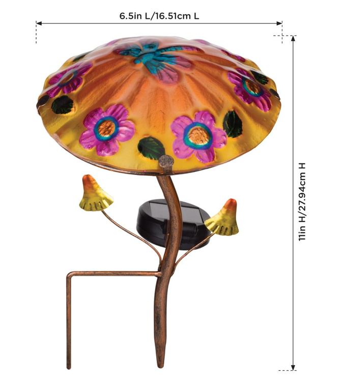 Dragonfly Mushroom Solar Stake