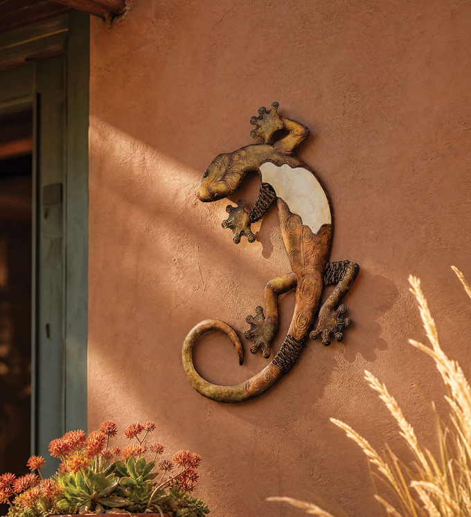 Capiz Gecko Wall Decor