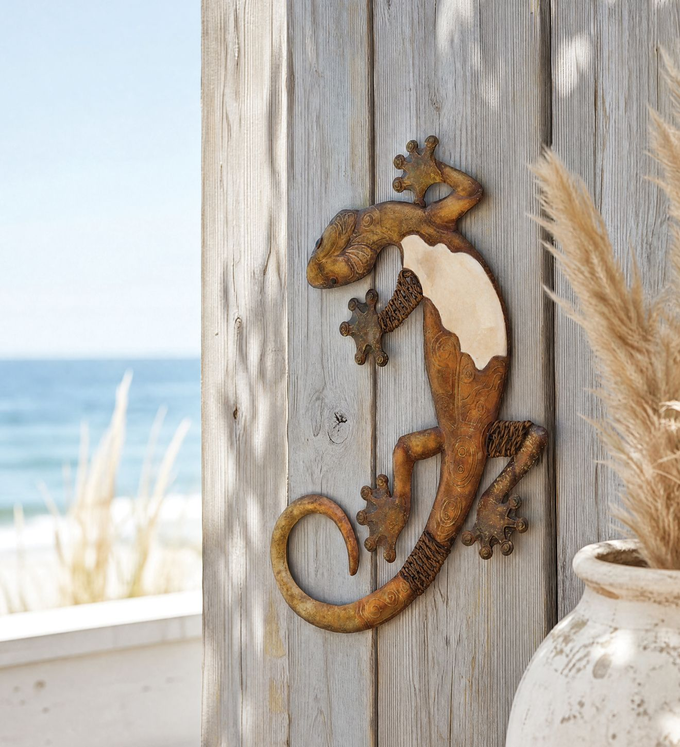 Capiz Gecko Wall Decor