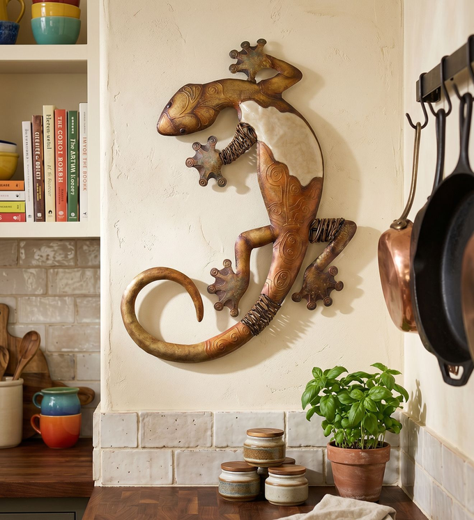 Capiz Gecko Wall Decor