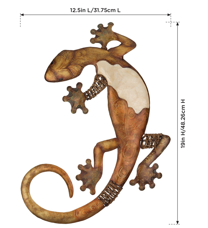 Capiz Gecko Wall Decor