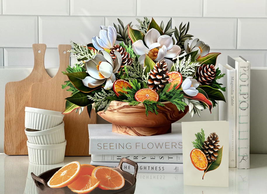 Winter Magnolia FreshCut Paper - Pop Up Flower Bouquet