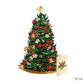 Twinkling Poinsettia Christmas Tree FreshCut Paper Light-Up Holiday Pop-Up Tree