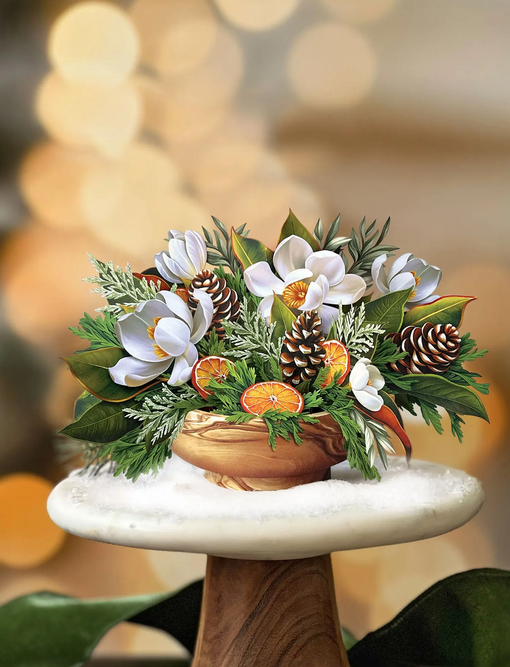 Mini Winter Magnolia FreshCut Paper Pop-Up Greeting Card