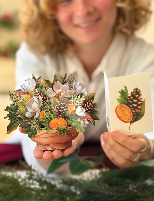 Mini Winter Magnolia FreshCut Paper Pop-Up Greeting Card