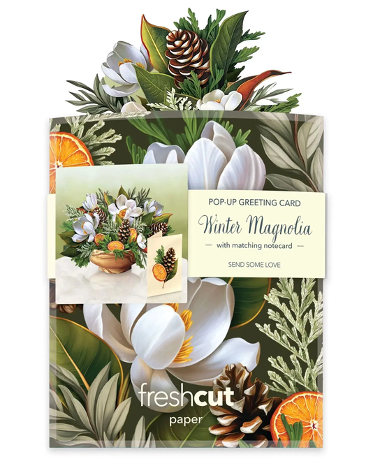 Mini Winter Magnolia FreshCut Paper Pop-Up Greeting Card