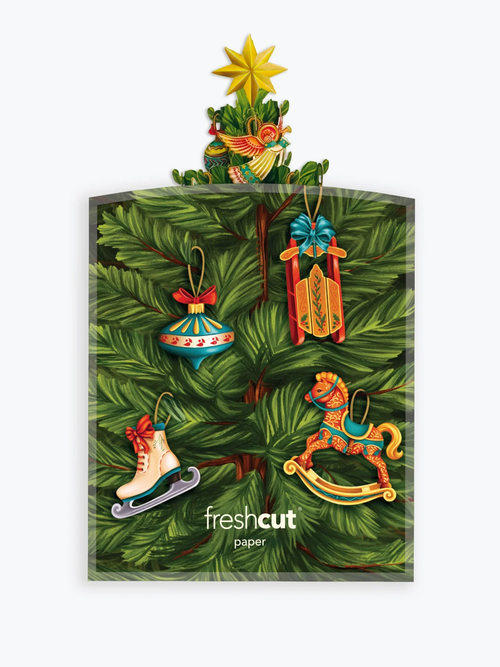 Mini Christmas Tree FreshCut Paper Pop-Up Greeting Card