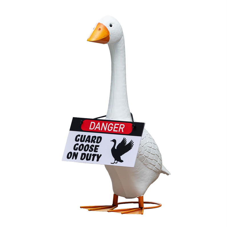 Giddy the Goose Hanging Sign - Guard Goose On Duty