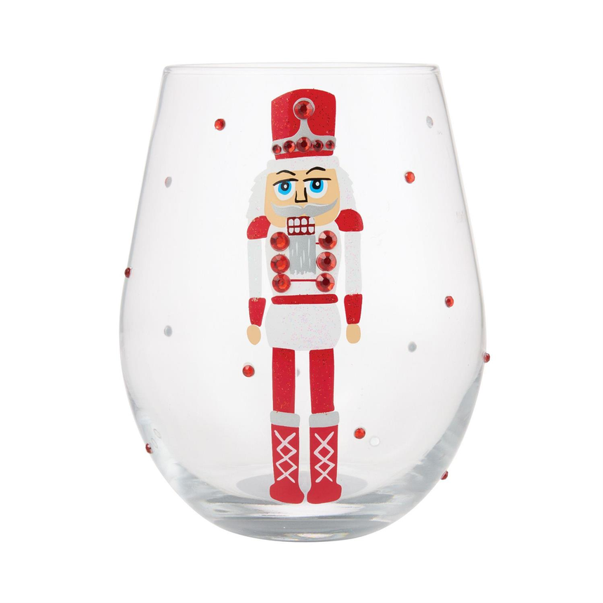 Red, White and Nutcracker Lolita Stemless Wine Glass