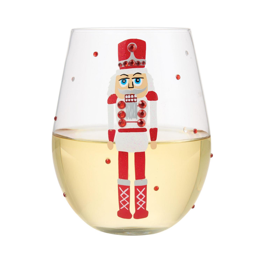 Red, White and Nutcracker Lolita Stemless Wine Glass
