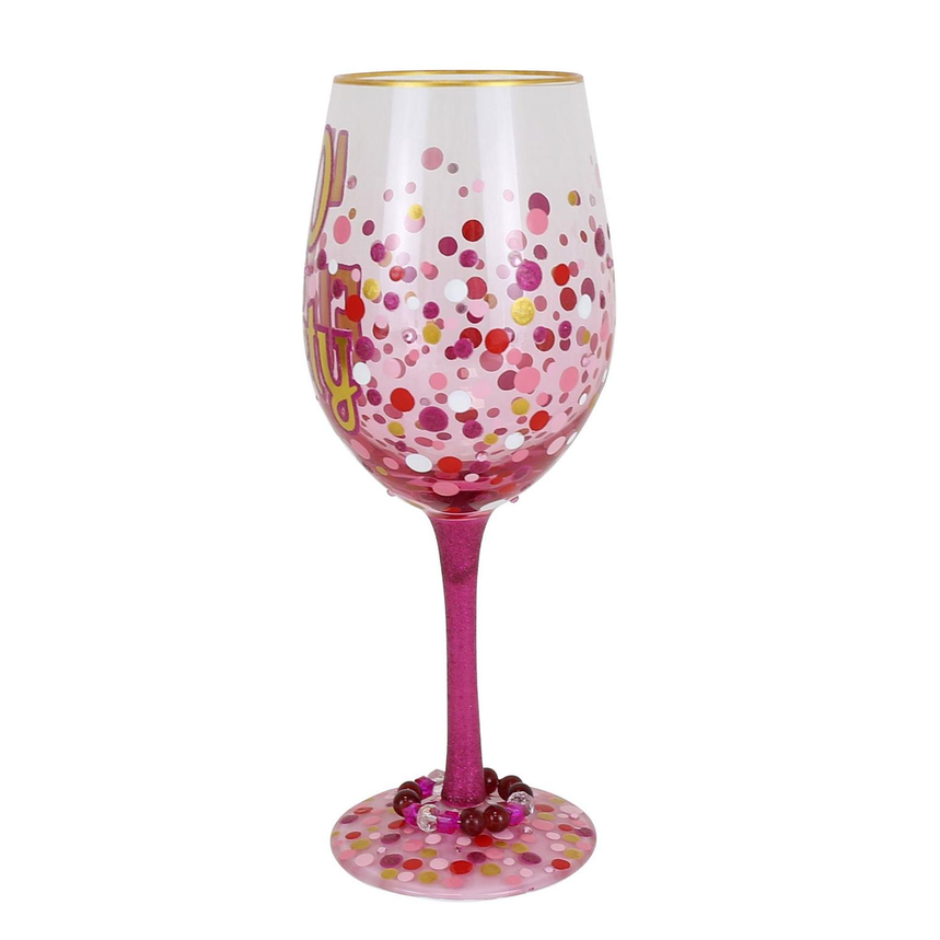 40 Is Flirty Lolita Wine Glass