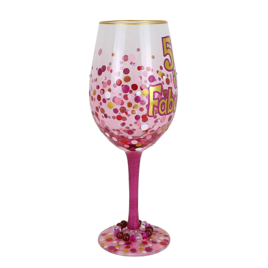 50 Is Fabulous Lolita Wine Glass