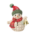 Snowman Holding Bell Jim Shore Figurine