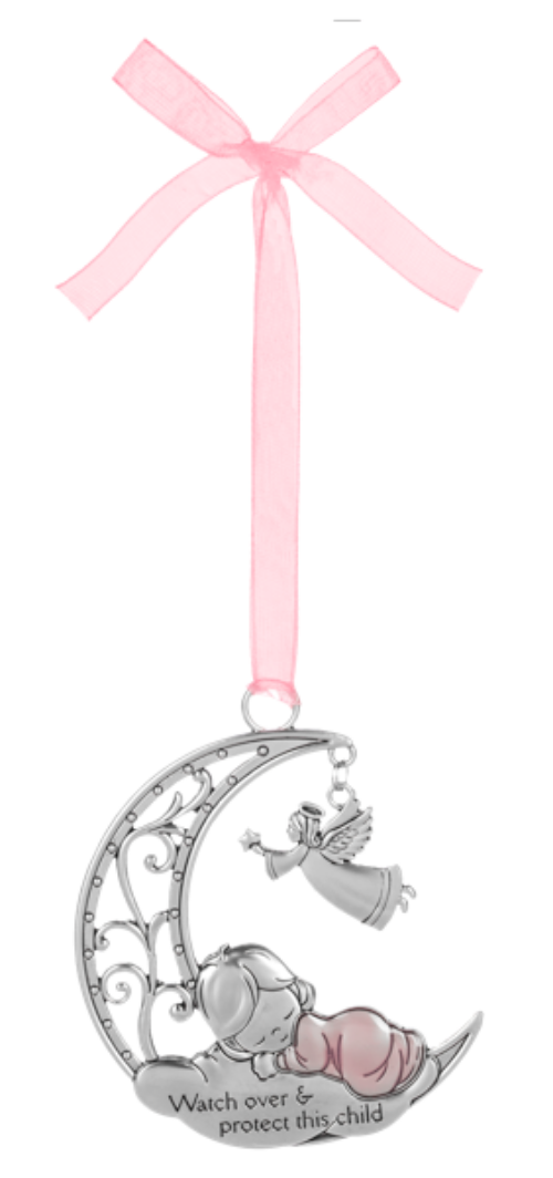 Guardian Angel Crib Ornament - Pink