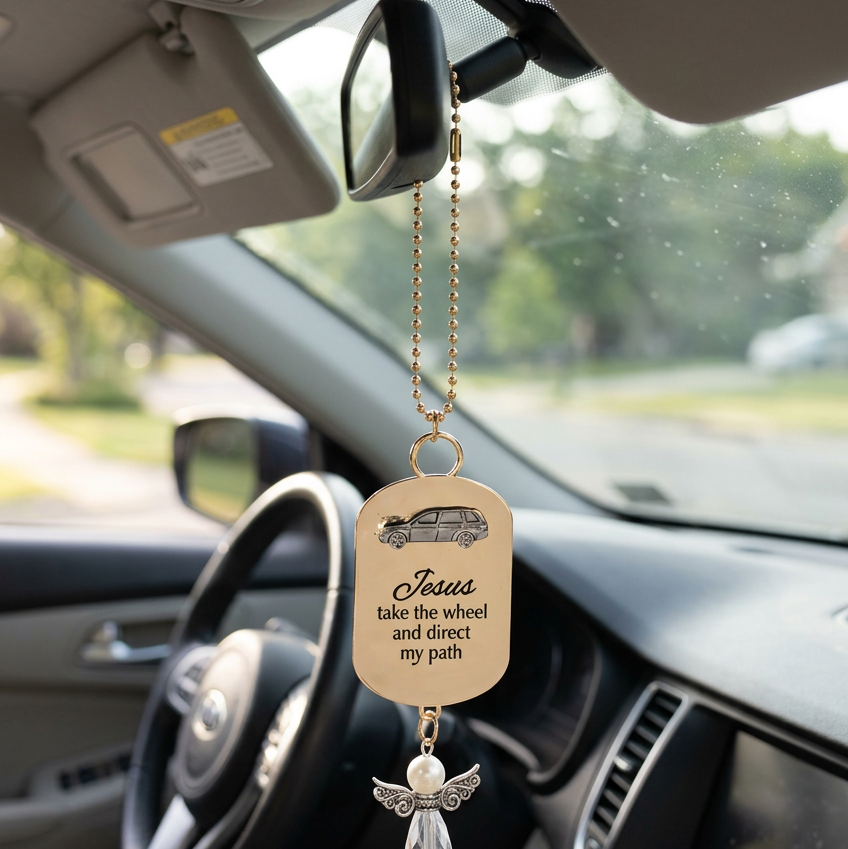 Jesus Take The Wheel Car Charm