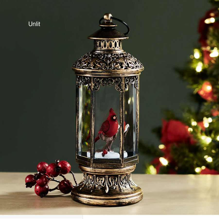 Cardinal LED Shimmer Lantern
