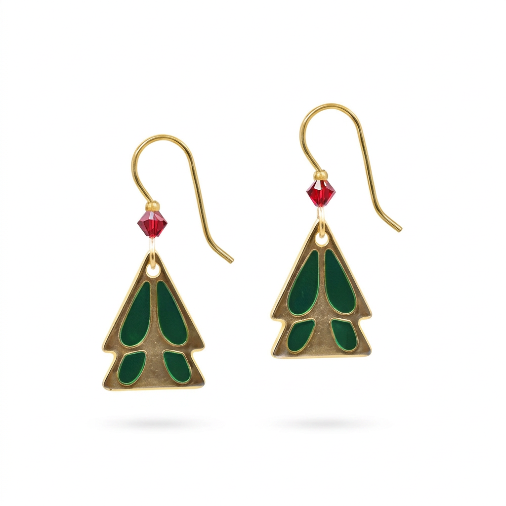Stately Holiday Trees Silver Forest Earrings