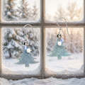 Snowy Holiday Trees Silver Forest Earrings