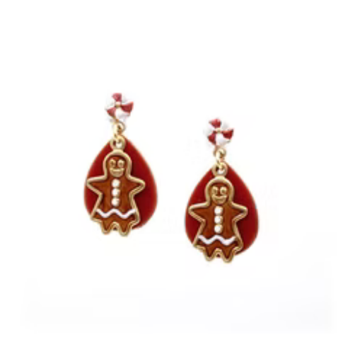 Peppermint & Gingerbread Silver Forest Earrings