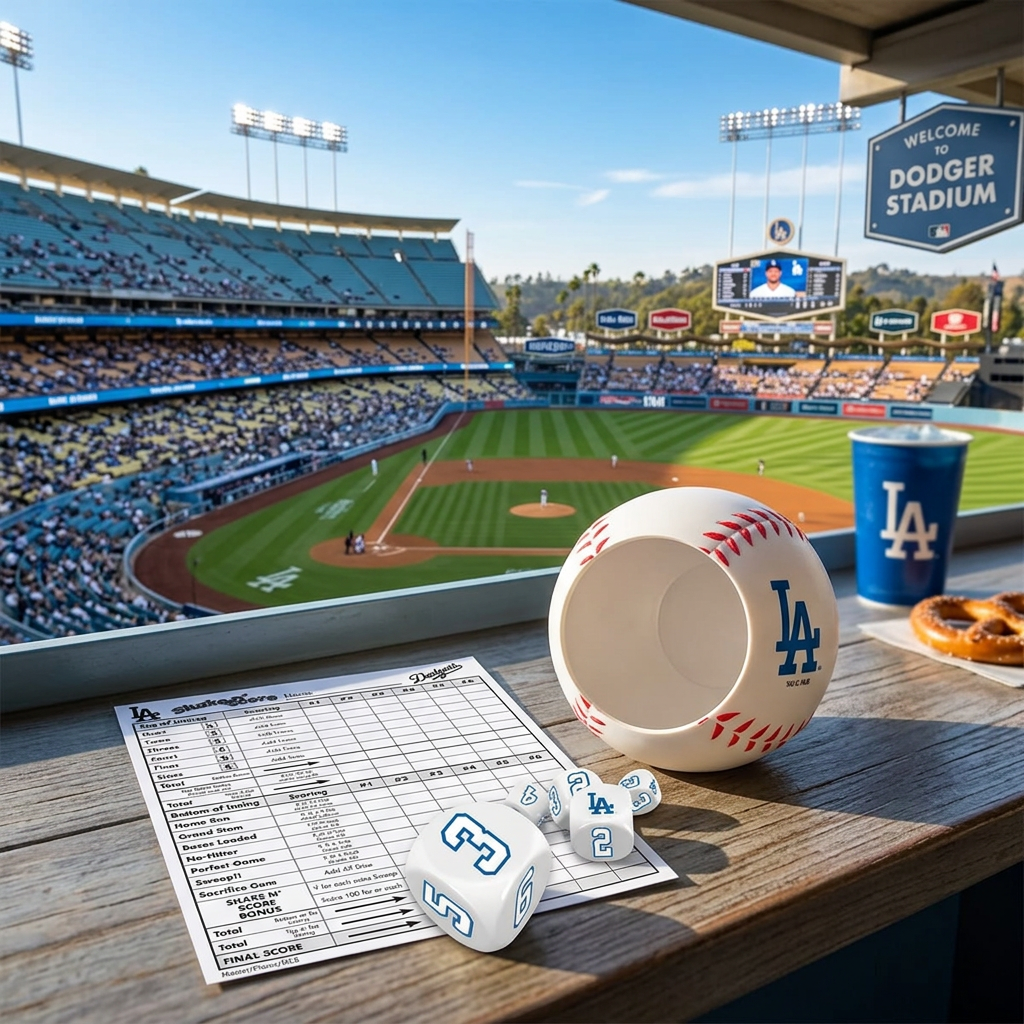 Los Angeles Dodgers Shake n Score Travel Dice Game